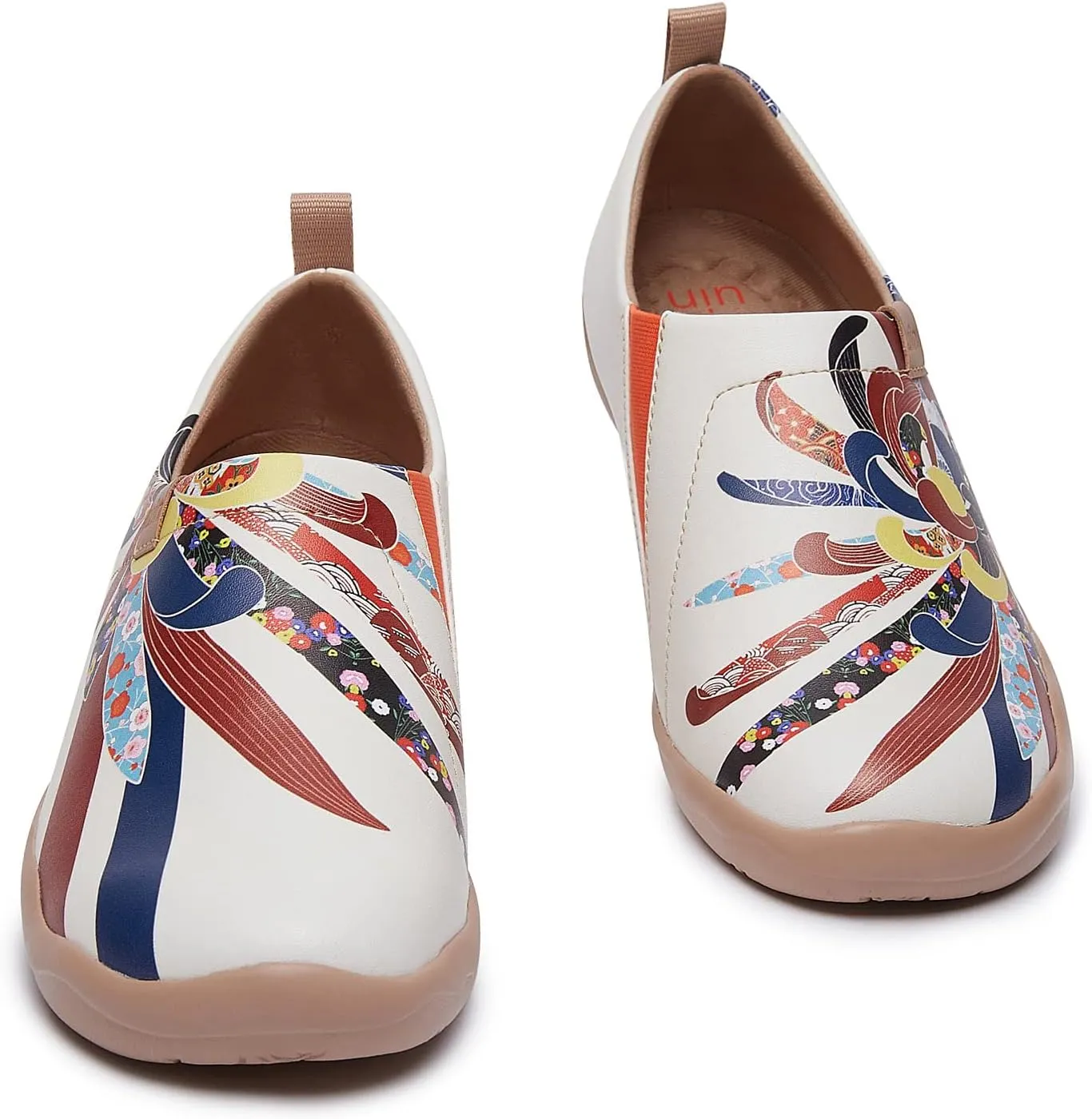 UIN Women's Artistic Design Slip-On Microfiber PU Shoes Stylish Comfortable Casual Loafers Lightweight Everyday Travel Footwear