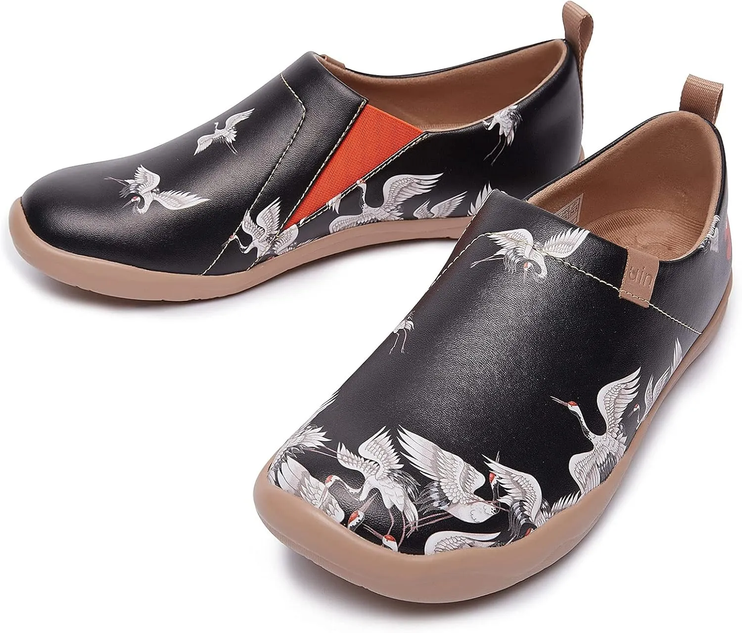 UIN Women's Artistic Design Slip-On Microfiber PU Shoes Stylish Comfortable Casual Loafers Lightweight Everyday Travel Footwear