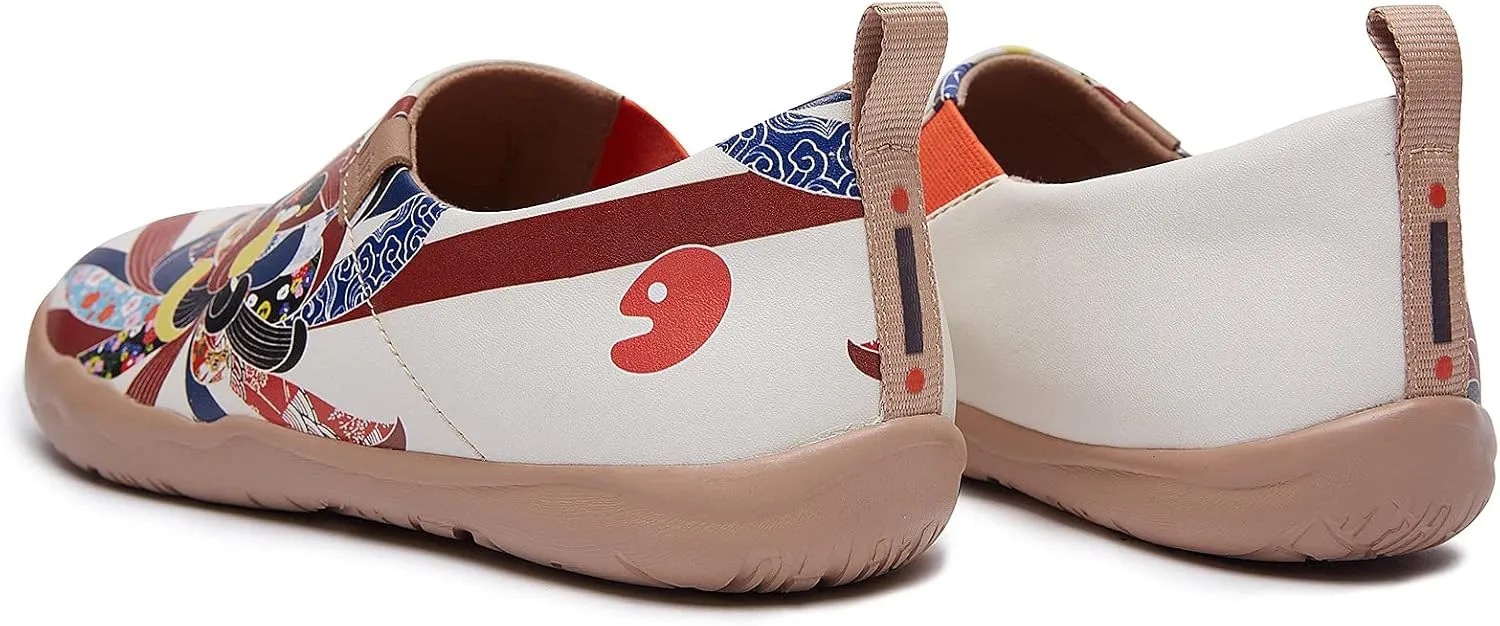 UIN Women's Artistic Design Slip-On Microfiber PU Shoes Stylish Comfortable Casual Loafers Lightweight Everyday Travel Footwear