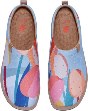 UIN Women's Blossom Slip On Shoes Colorful Comfortable Lightweight Art Travel Sneakers Casual Floral Stylish Everyday Loafers