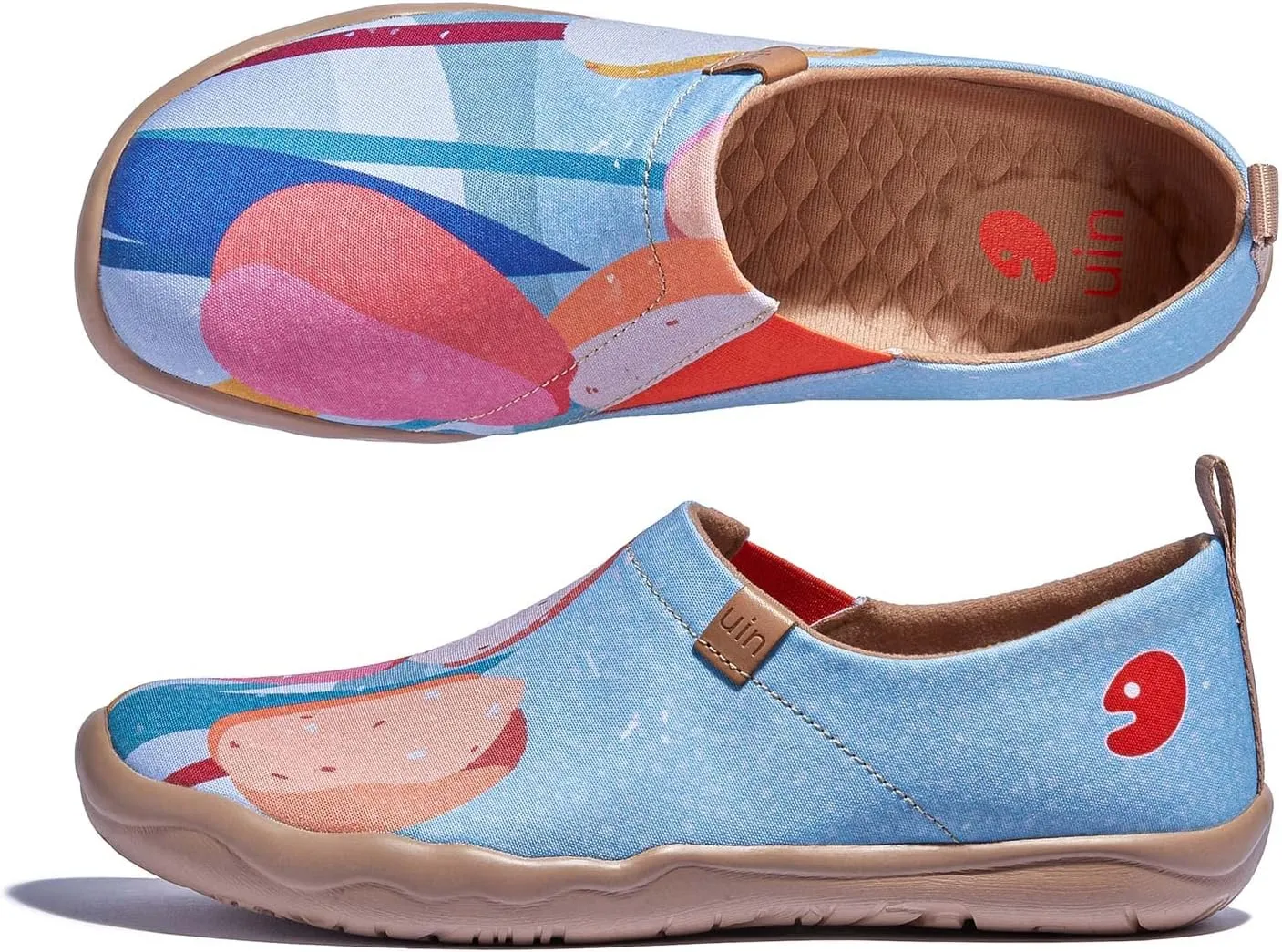 UIN Women's Blossom Slip On Shoes Colorful Comfortable Lightweight Art Travel Sneakers Casual Floral Stylish Everyday Loafers