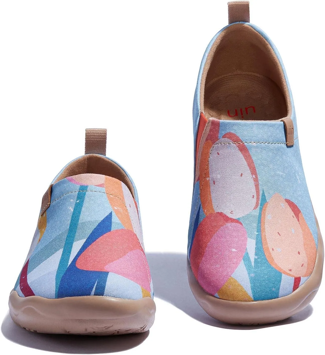 UIN Women's Blossom Slip On Shoes Colorful Comfortable Lightweight Art Travel Sneakers Casual Floral Stylish Everyday Loafers