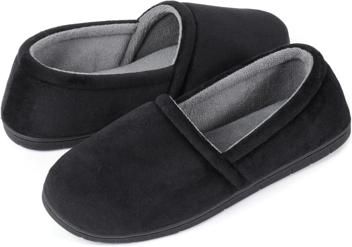 ULTRAIDEAS Women's Grace Closed Back Slippers, Memory Foam Loafer House Shoes with Rubber Sole