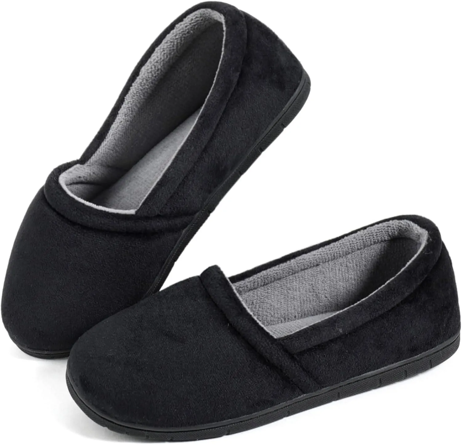 ULTRAIDEAS Women's Grace Closed Back Slippers, Memory Foam Loafer House Shoes with Rubber Sole