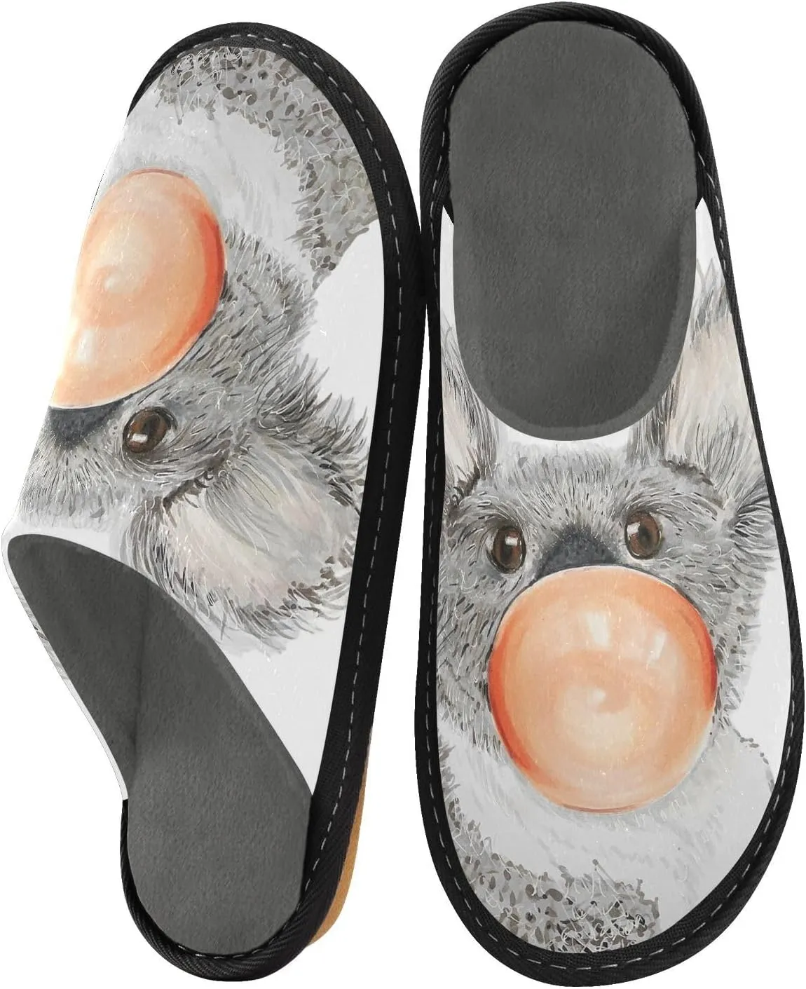 Unisex Fuzzy Foam Slippers Non-Skid Slip-on Soft Warm Sole Fleece Shoes 4-11