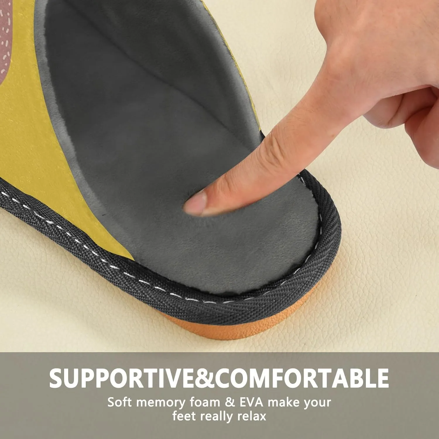 Unisex Fuzzy Foam Slippers Non-Skid Slip-on Soft Warm Sole Fleece Shoes 4-11
