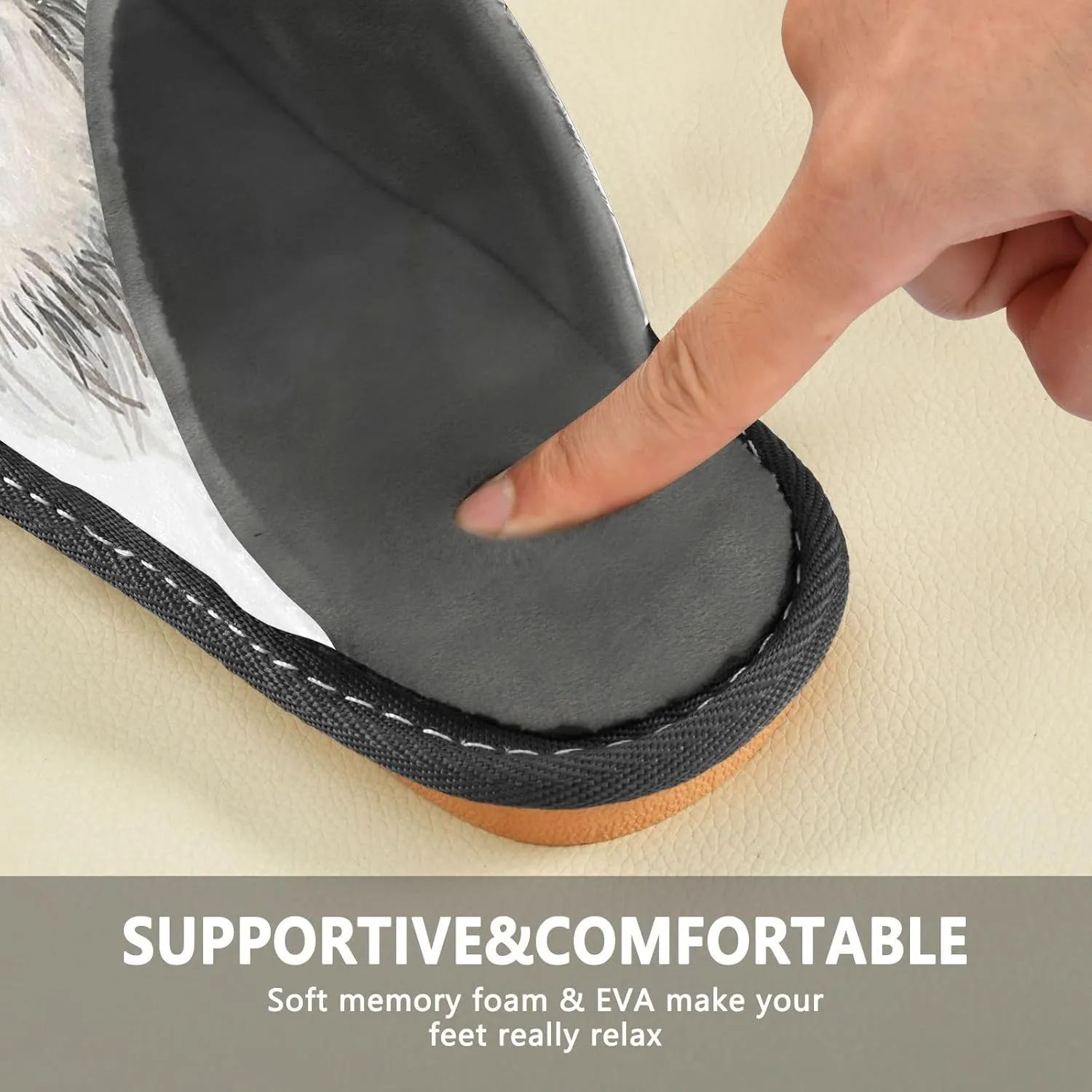Unisex Fuzzy Foam Slippers Non-Skid Slip-on Soft Warm Sole Fleece Shoes 4-11