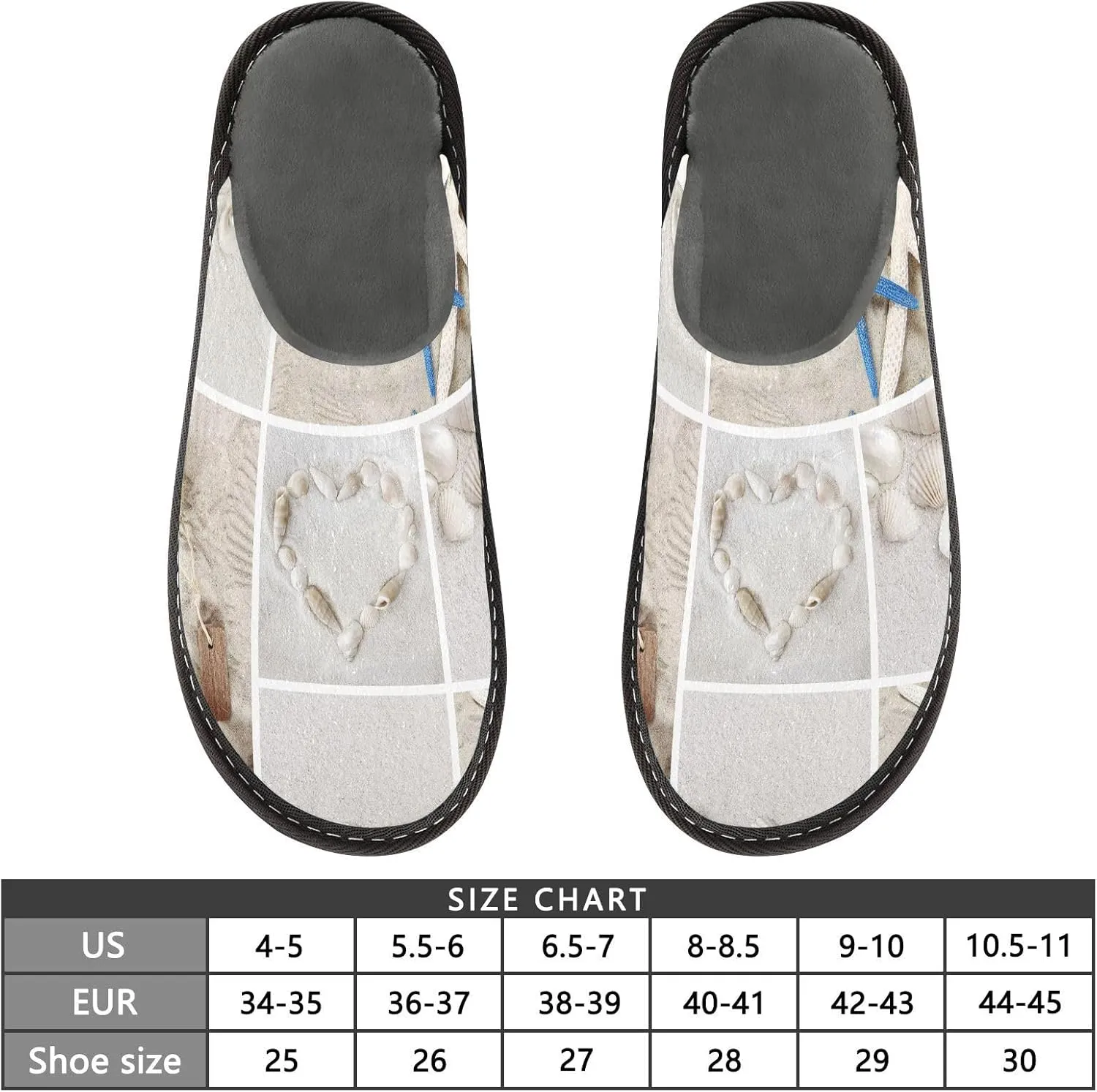 Unisex Fuzzy Foam Slippers Non-Skid Slip-on Soft Warm Sole Fleece Shoes 4-11