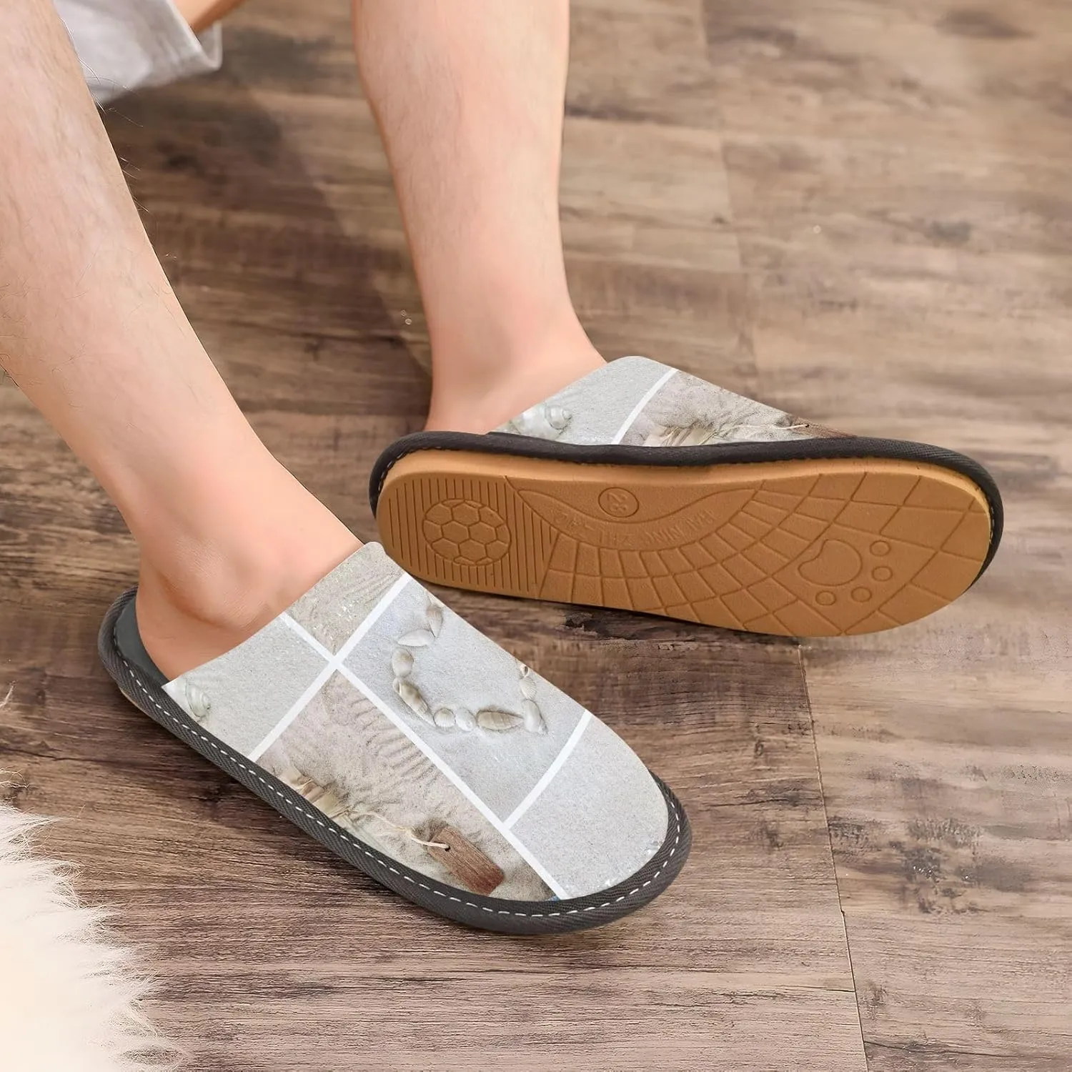 Unisex Fuzzy Foam Slippers Non-Skid Slip-on Soft Warm Sole Fleece Shoes 4-11