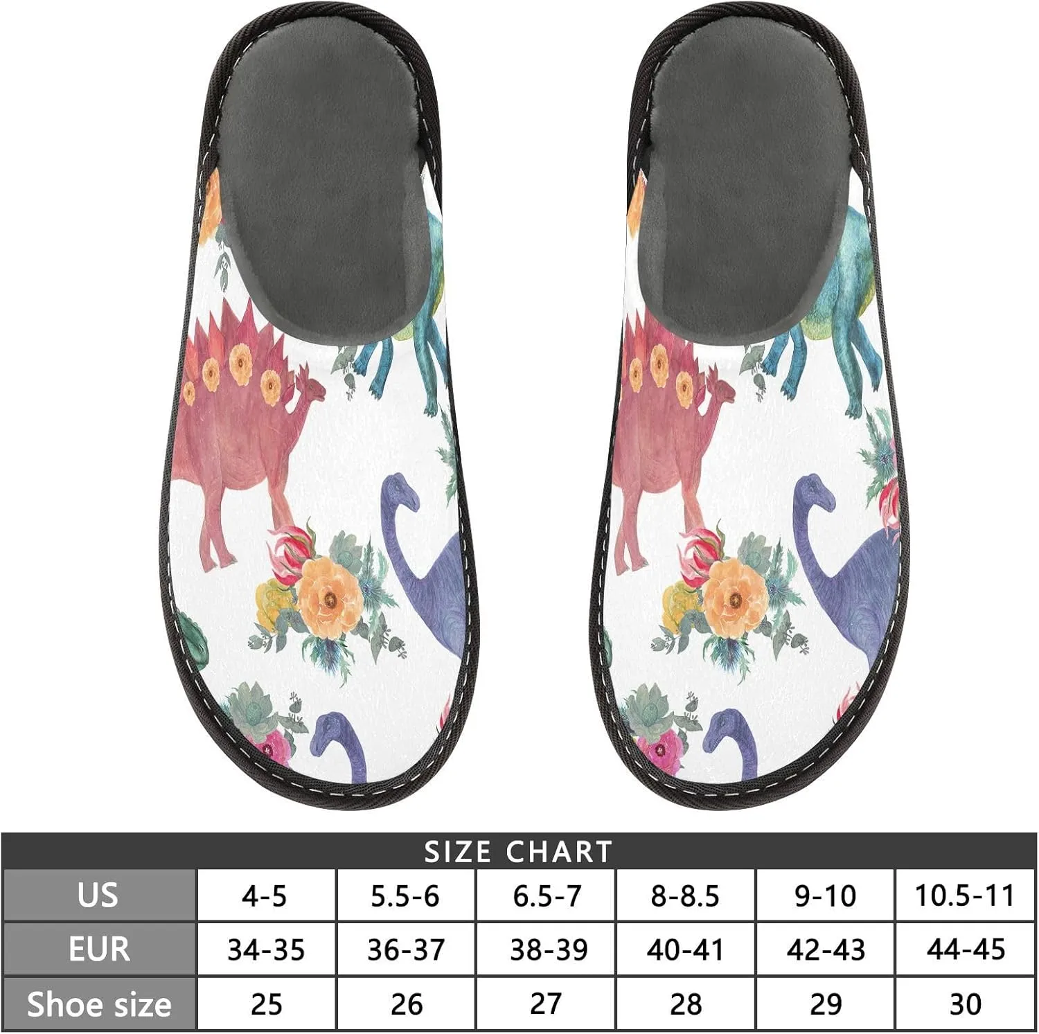 Unisex Fuzzy Foam Slippers Non-Skid Slip-on Soft Warm Sole Fleece Shoes 4-11