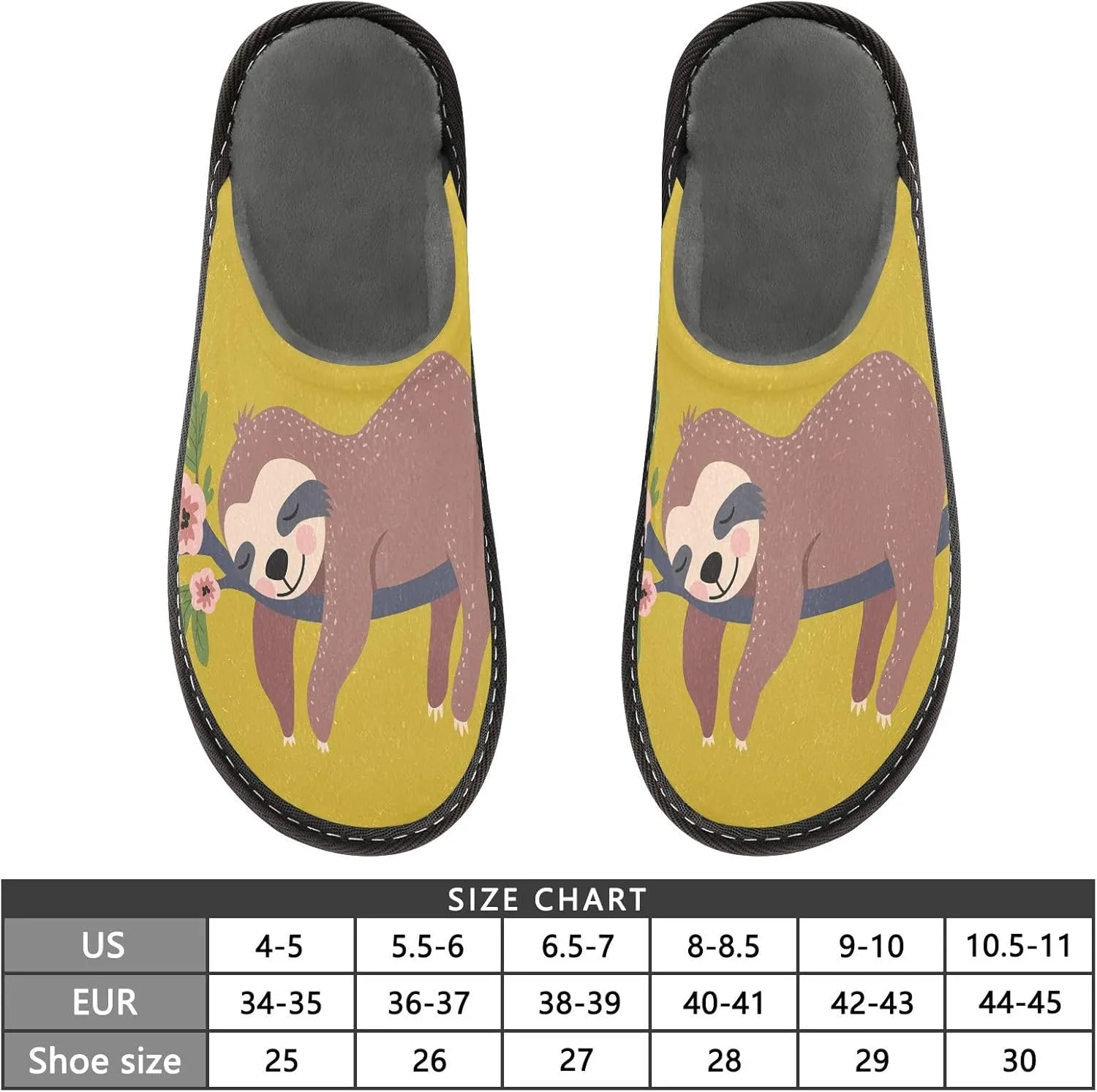 Unisex Fuzzy Foam Slippers Non-Skid Slip-on Soft Warm Sole Fleece Shoes 4-11