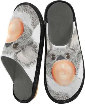 Unisex Fuzzy Foam Slippers Non-Skid Slip-on Soft Warm Sole Fleece Shoes 4-11