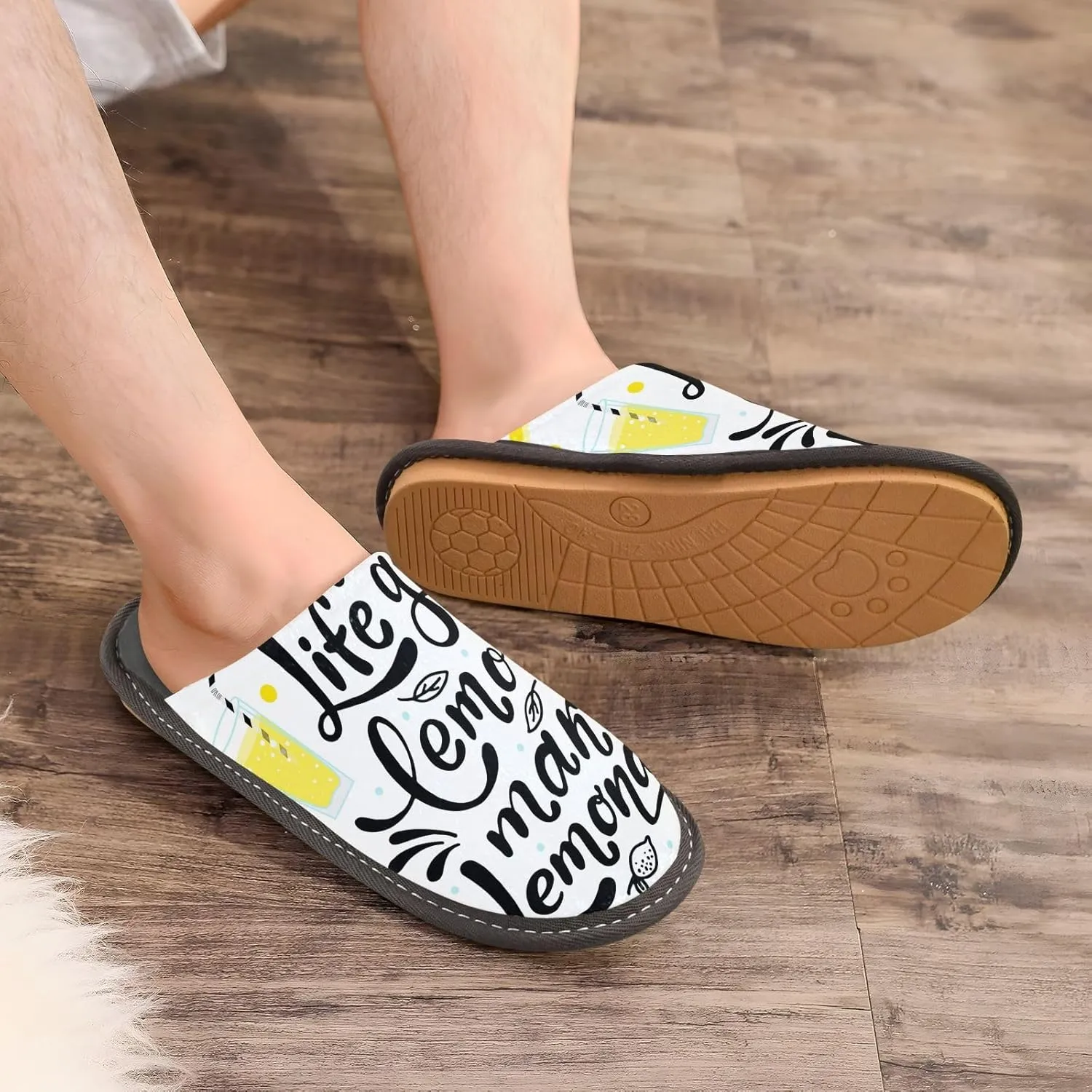 Unisex Fuzzy Foam Slippers Non-Skid Slip-on Soft Warm Sole Fleece Shoes 4-11