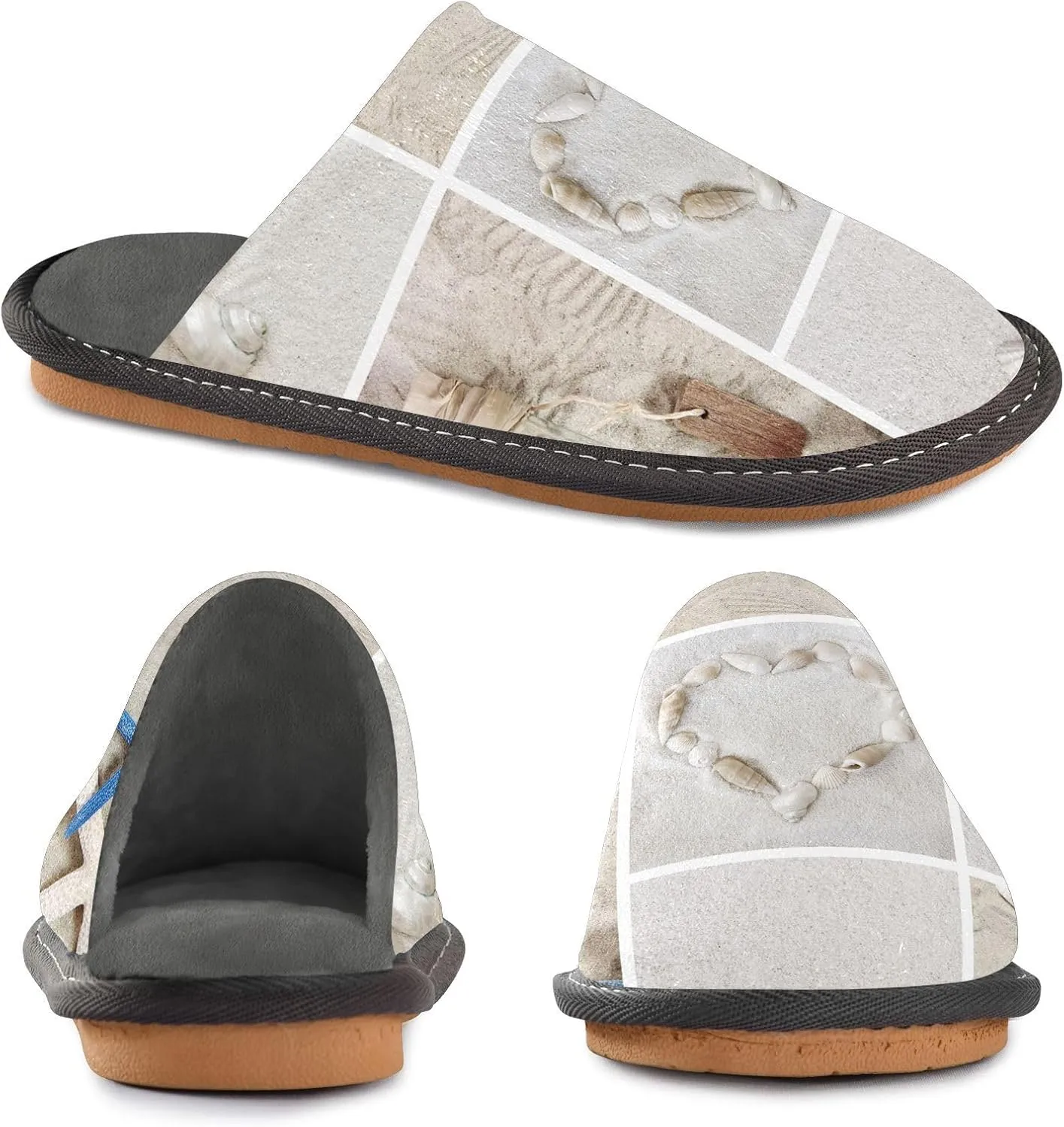 Unisex Fuzzy Foam Slippers Non-Skid Slip-on Soft Warm Sole Fleece Shoes 4-11