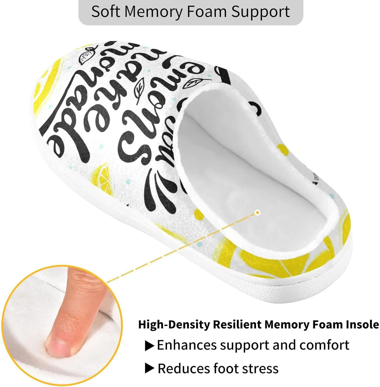 Unisex Memory Foam Slippers Non-Skid Slip-on Soft Warm Sole Fleece Shoes 6-17