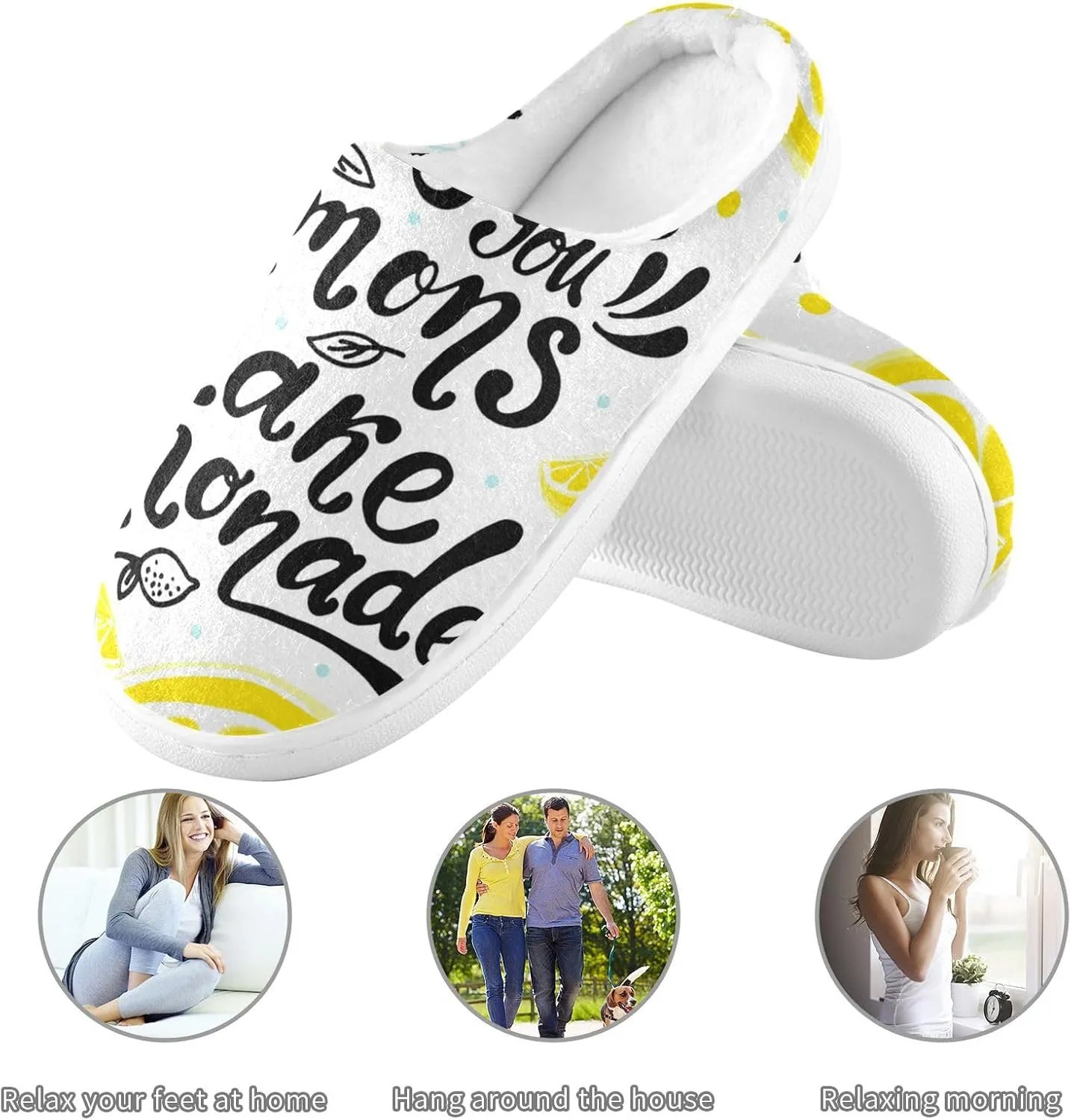 Unisex Memory Foam Slippers Non-Skid Slip-on Soft Warm Sole Fleece Shoes 6-17