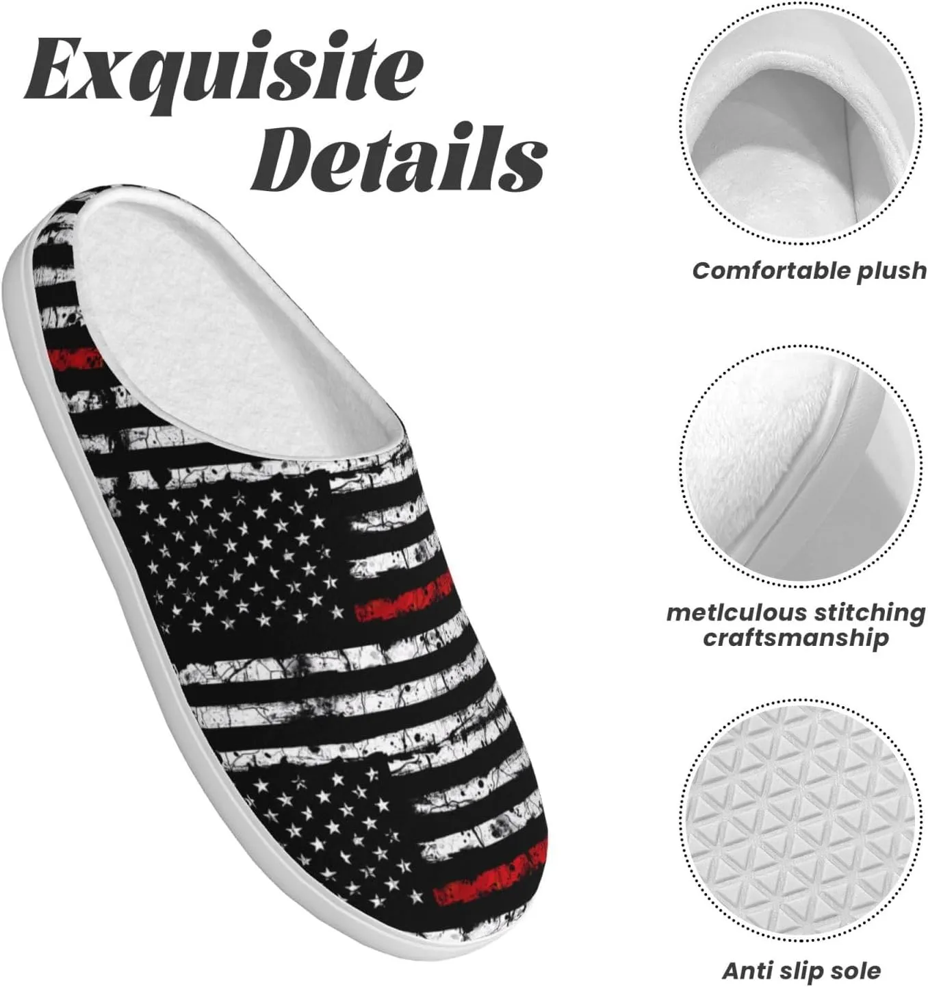 Unisex Slippers Winter Warm Non-Slip Fluffy Slippers Slip-On Plush Slippers House Slippers For Women Men Shoes Gifts