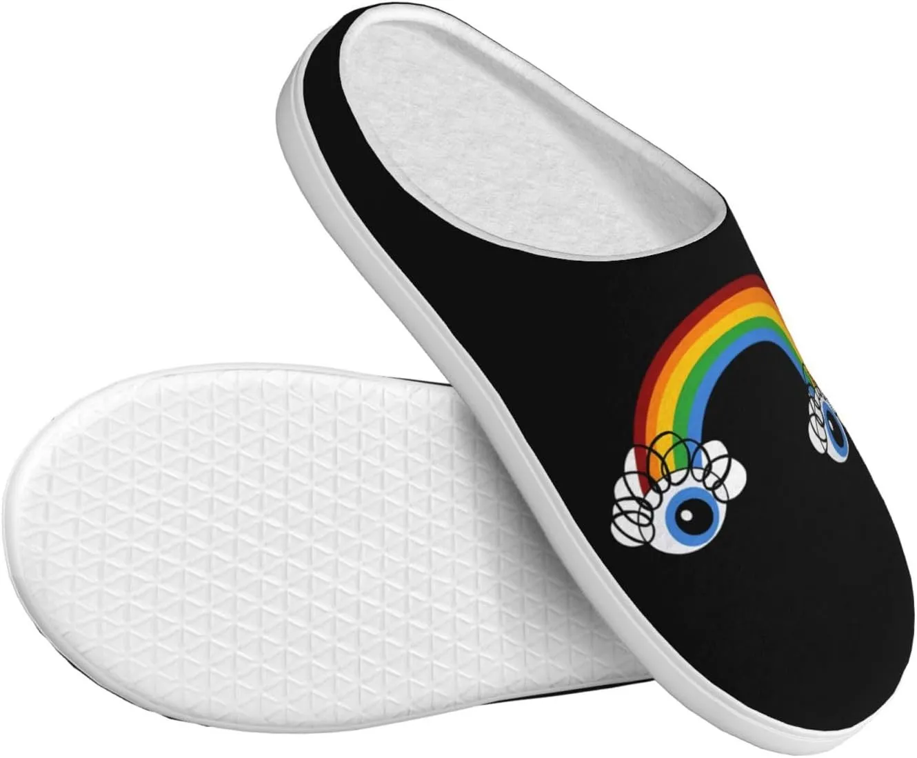 Unisex Warm Slippers Non-Slip Winter Fluffy Slippers Slip-On Plush Slippers Bedroom Slippers House Shoes For Men Women