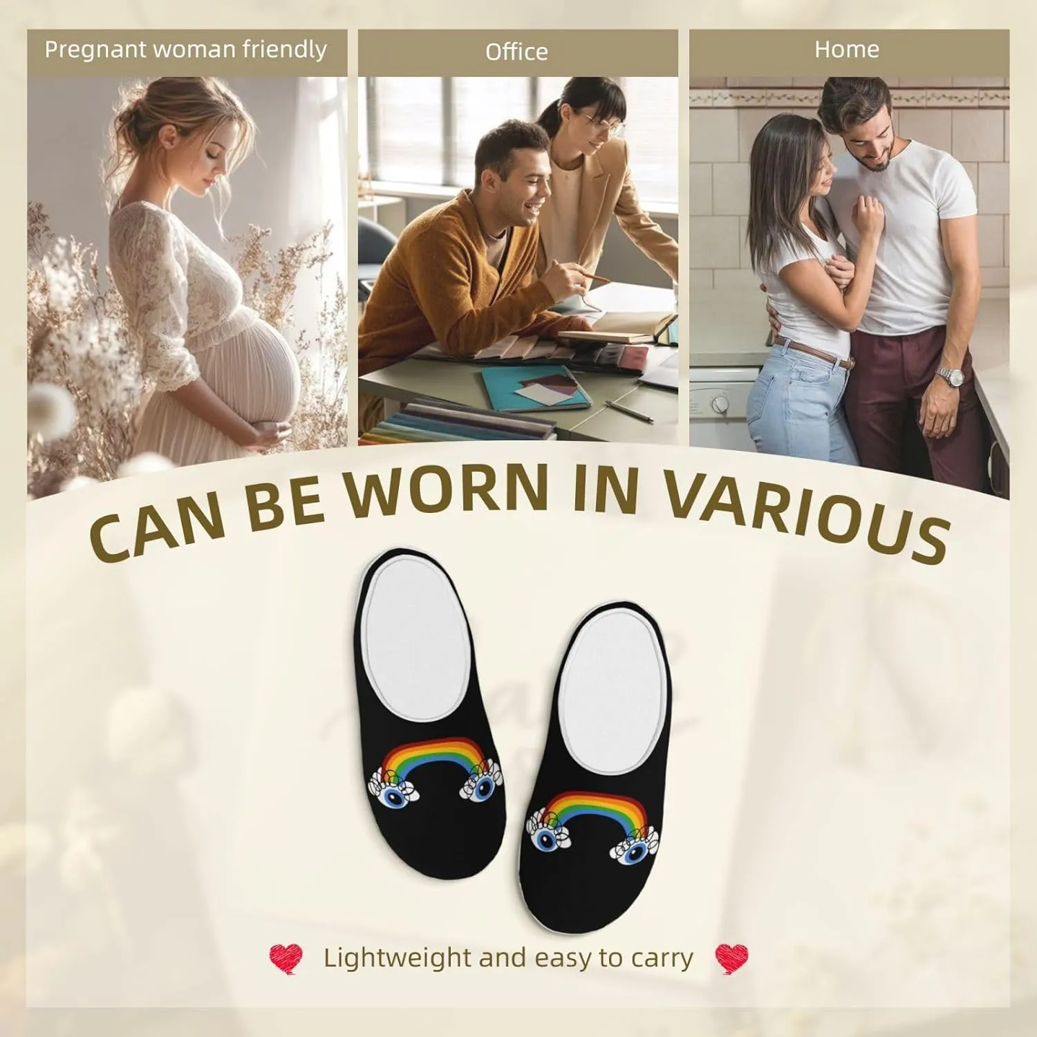 Unisex Warm Slippers Non-Slip Winter Fluffy Slippers Slip-On Plush Slippers Bedroom Slippers House Shoes For Men Women