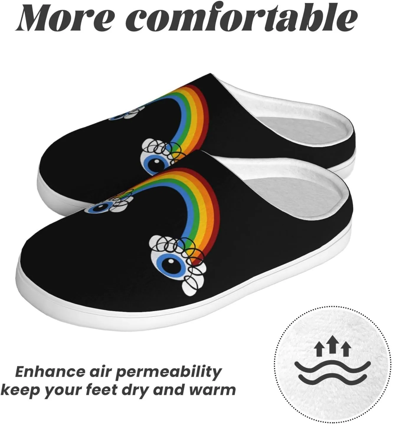 Unisex Warm Slippers Non-Slip Winter Fluffy Slippers Slip-On Plush Slippers Bedroom Slippers House Shoes For Men Women
