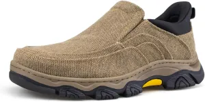 UPIShi Men's Hands Free Slip On Walking Loafer Slip-ins Casual Canvas Lightweight Indoor Outdoor Cushioning Shoes