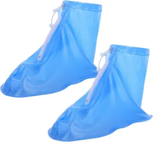 Vaguelly 1 Pair Waterproof Shoe Cover Rain Boot Covers Rain Shoes Cover Rain Shoe Covers Waterproof Rainy Shoe Covers Ski Boot Covers Plastic Shoe Covers Shoe Cover for Rain Blue