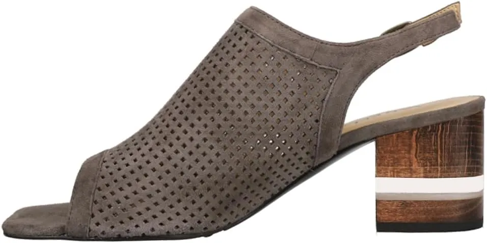 VANELi Womens Elija Perforated Square Toe Shootie Pumps Dress Casual Casual Mid Heel 2-3" - Beige