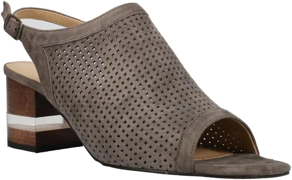 VANELi Womens Elija Perforated Square Toe Shootie Pumps Dress Casual Casual Mid Heel 2-3" - Beige