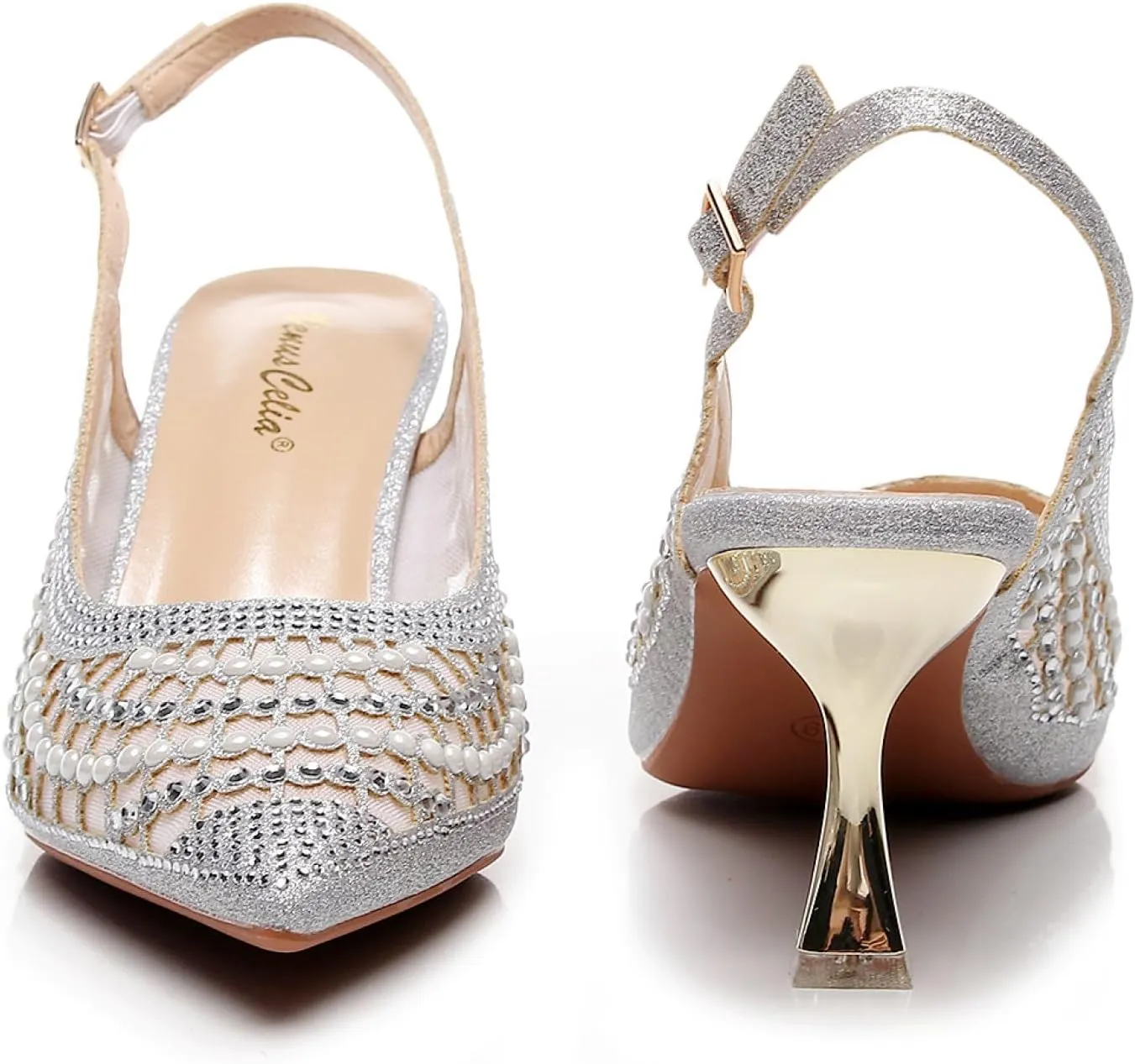 VenusCelia Women's Charming Lady Slingback Pump Shoe