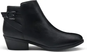 Vepose Women's Short Ankle Boots Low Heel, Western Cutout Perforated Booties