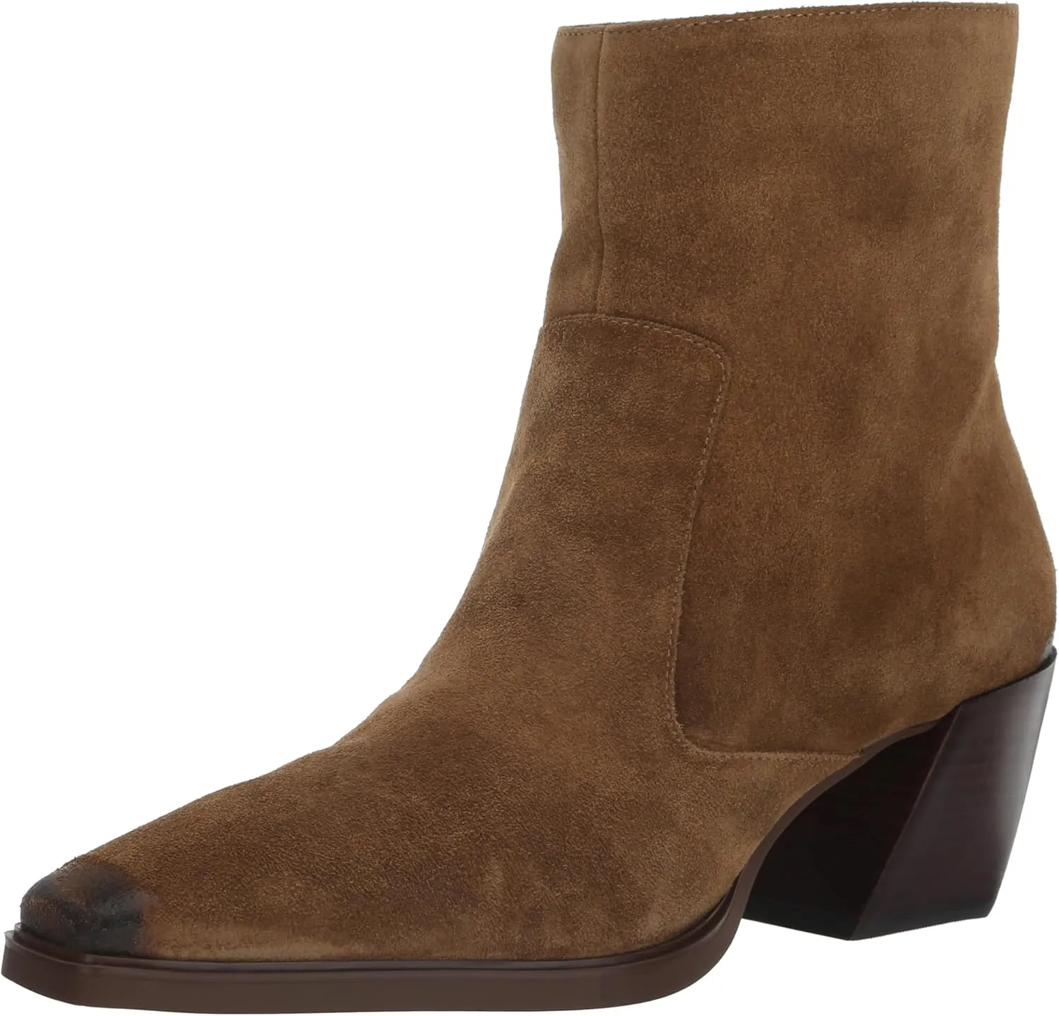 Vince Camuto Women's Viltana Stacked Heel Bootie Mid Calf Boot, Nutmeg, 8