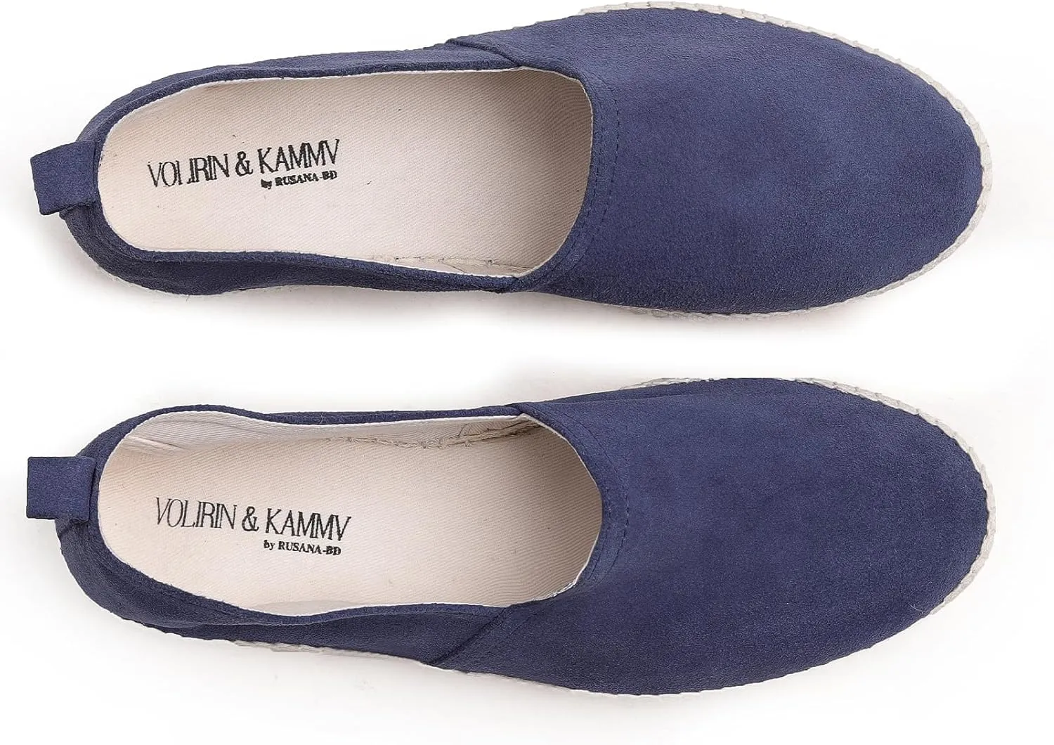 VOLIRIN & KAMMV Closed Toe Comfortable Suede Slip on Flat Espadrilles for Men