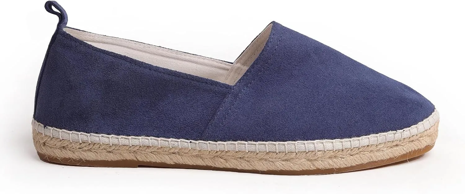 VOLIRIN & KAMMV Closed Toe Comfortable Suede Slip on Flat Espadrilles for Men
