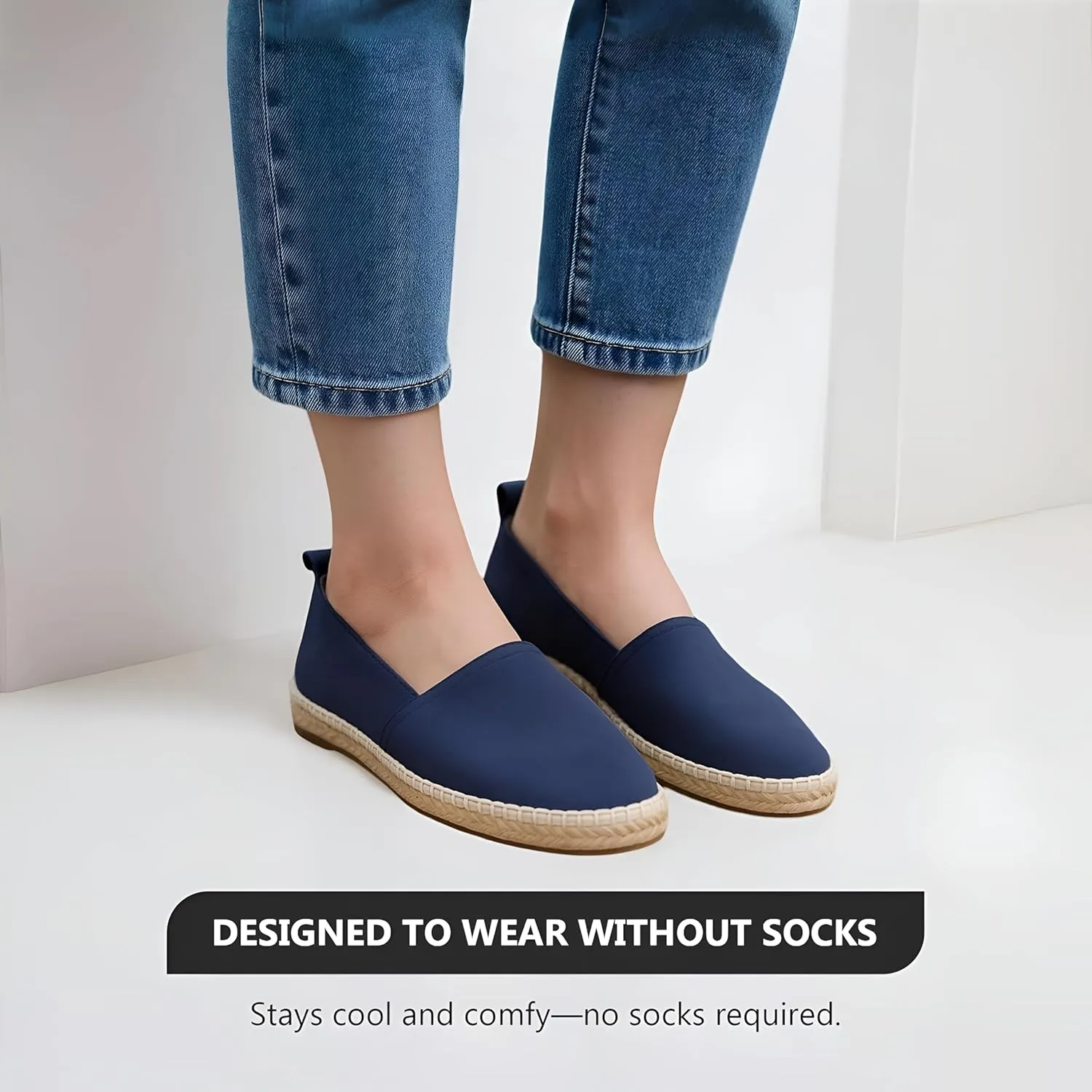 VOLIRIN & KAMMV Closed Toe Comfortable Suede Slip on Flat Espadrilles for Men