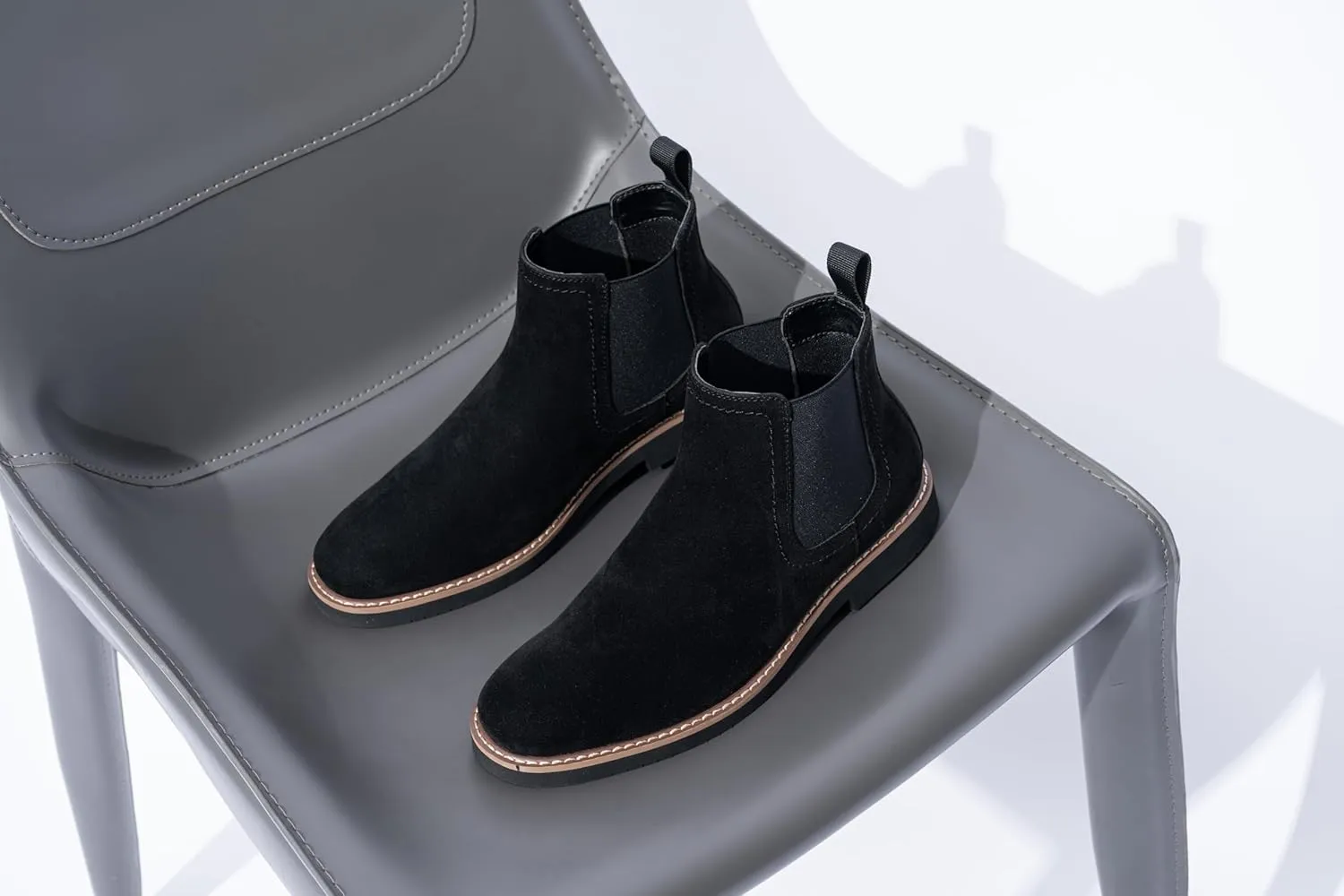 Vostey Chelsea Boots Men Casual Dress Boots Black Ankle Classic Slip on Boots for Men