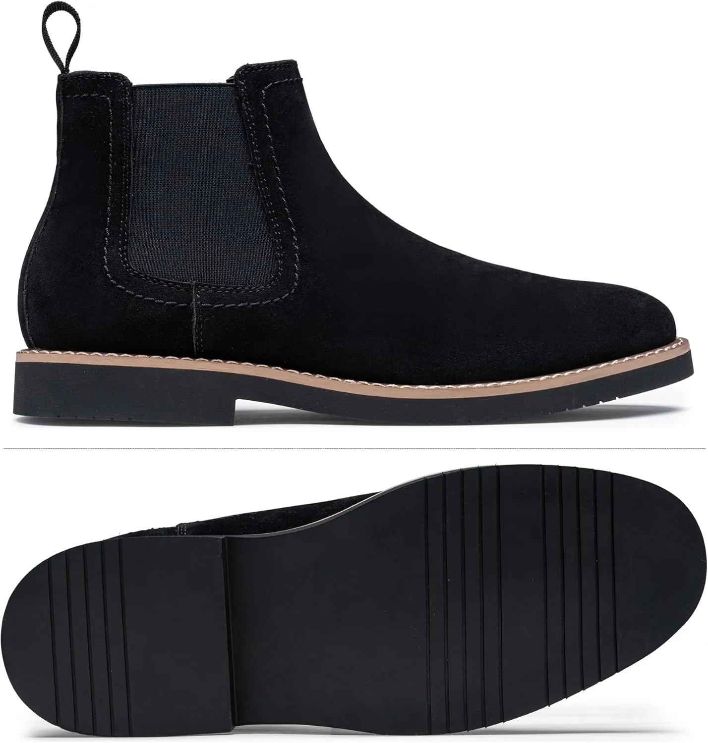 Vostey Chelsea Boots Men Casual Dress Boots Black Ankle Classic Slip on Boots for Men