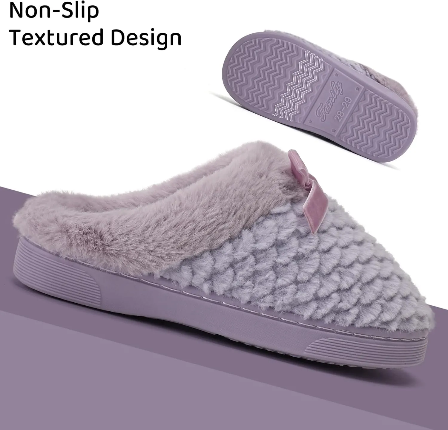 WateLves Girls Slippers Kids Slip On Winter House Shoes Anti-Slip Soft Coral Fleece Slipper for Indoor & Outdoor