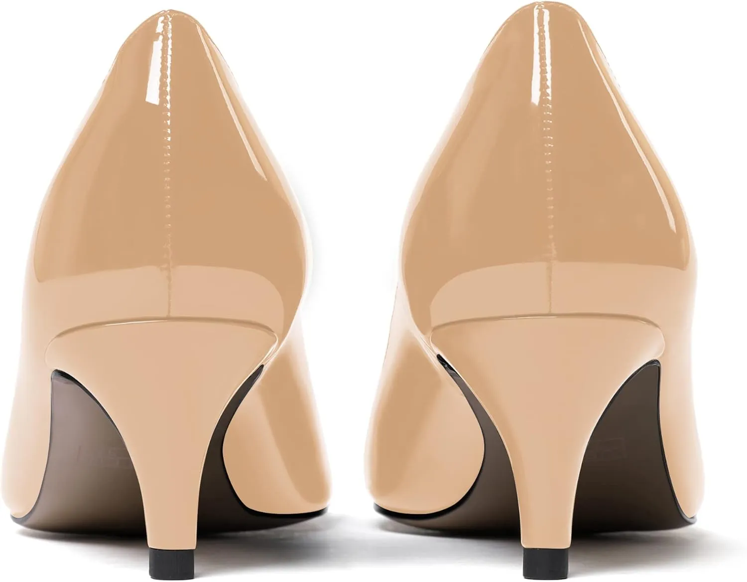 WAYDERNS Women's Bow Solid Patent Slip On Cute Round Toe Dating Kitten Mid Heel Pumps Shoes 2.5 Inch