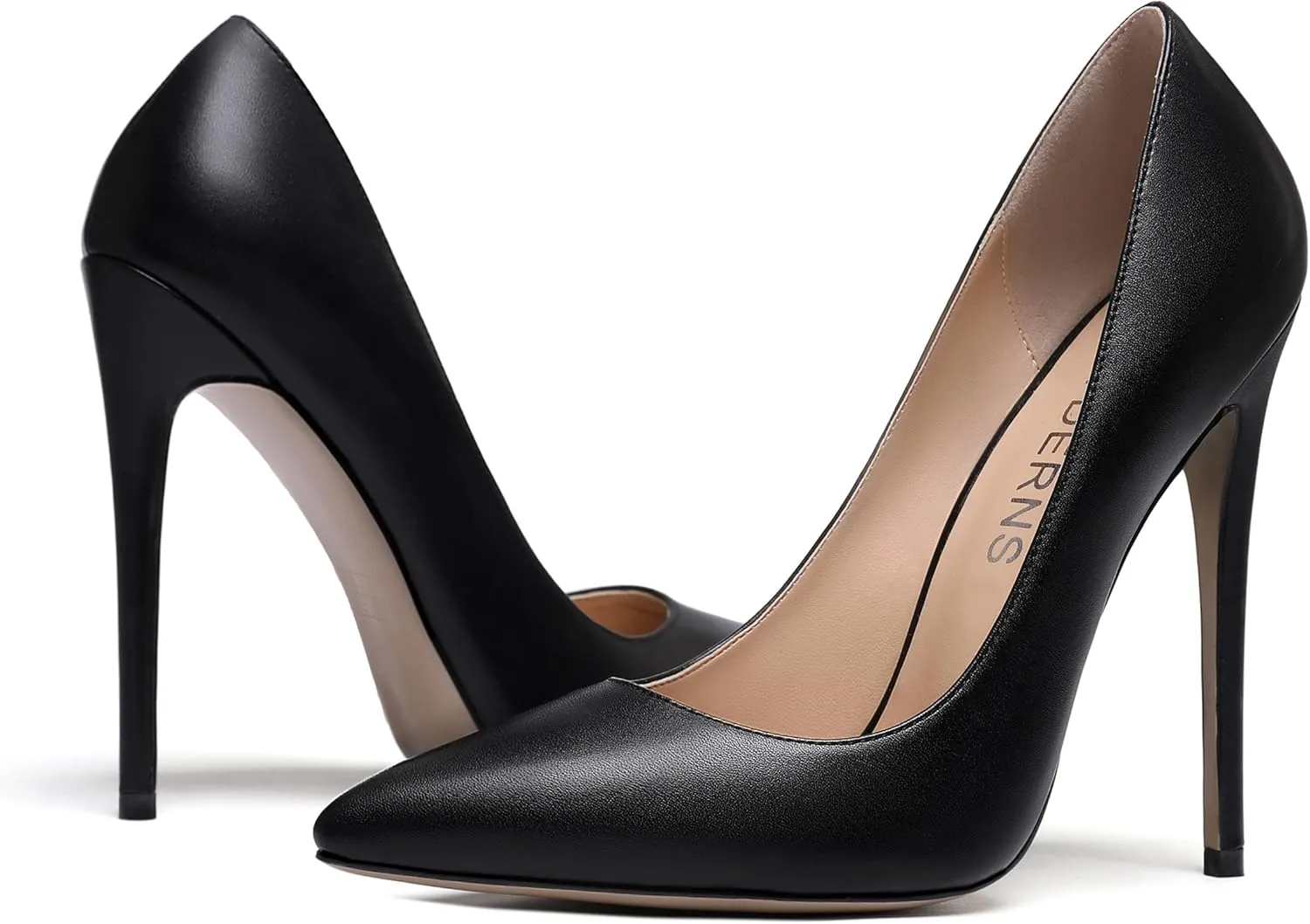 WAYDERNS Women's Evening Pointed Toe Matte Slip On Dress Stiletto High Heel Pumps Shoes 4.7 Inch