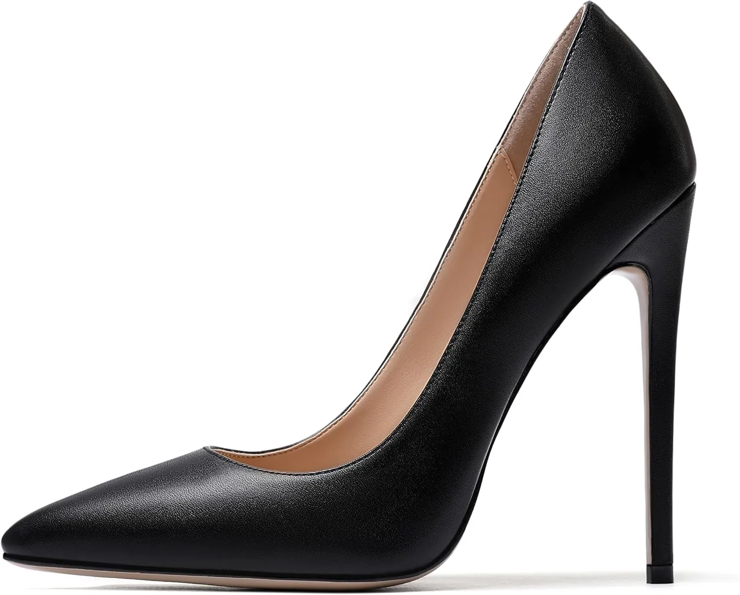 WAYDERNS Women's Evening Pointed Toe Matte Slip On Dress Stiletto High Heel Pumps Shoes 4.7 Inch