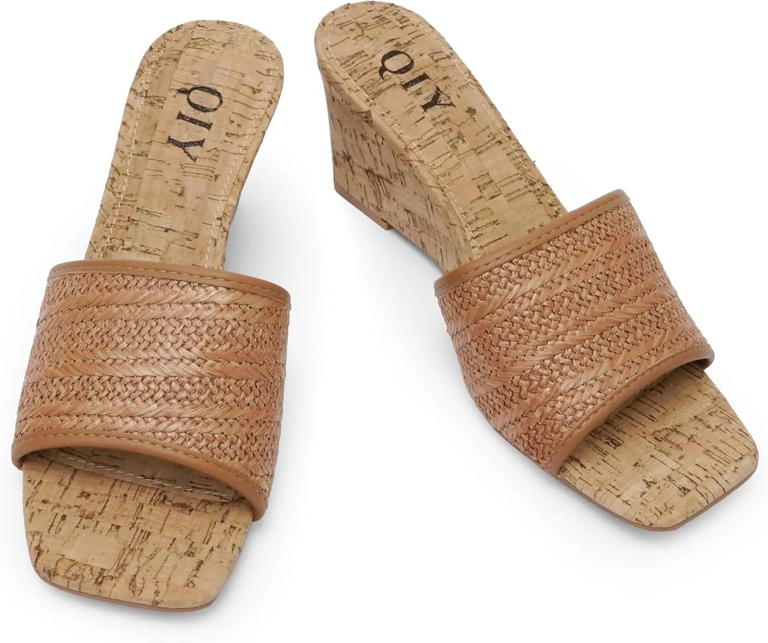 Wedge Sandals for Women Open Toe Wedge Heels for Women Square Toe Wedge Mules