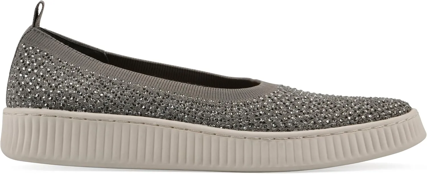 WHITE MOUNTAIN Women's Digs Sparkling Woven Knit Slip-On Flat
