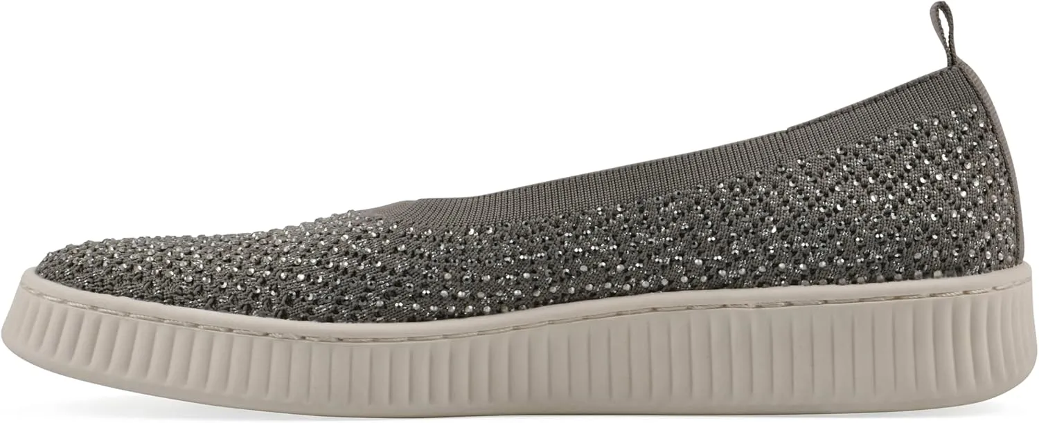 WHITE MOUNTAIN Women's Digs Sparkling Woven Knit Slip-On Flat