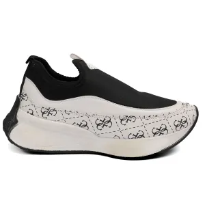 White Printed Slip-On Sneakers