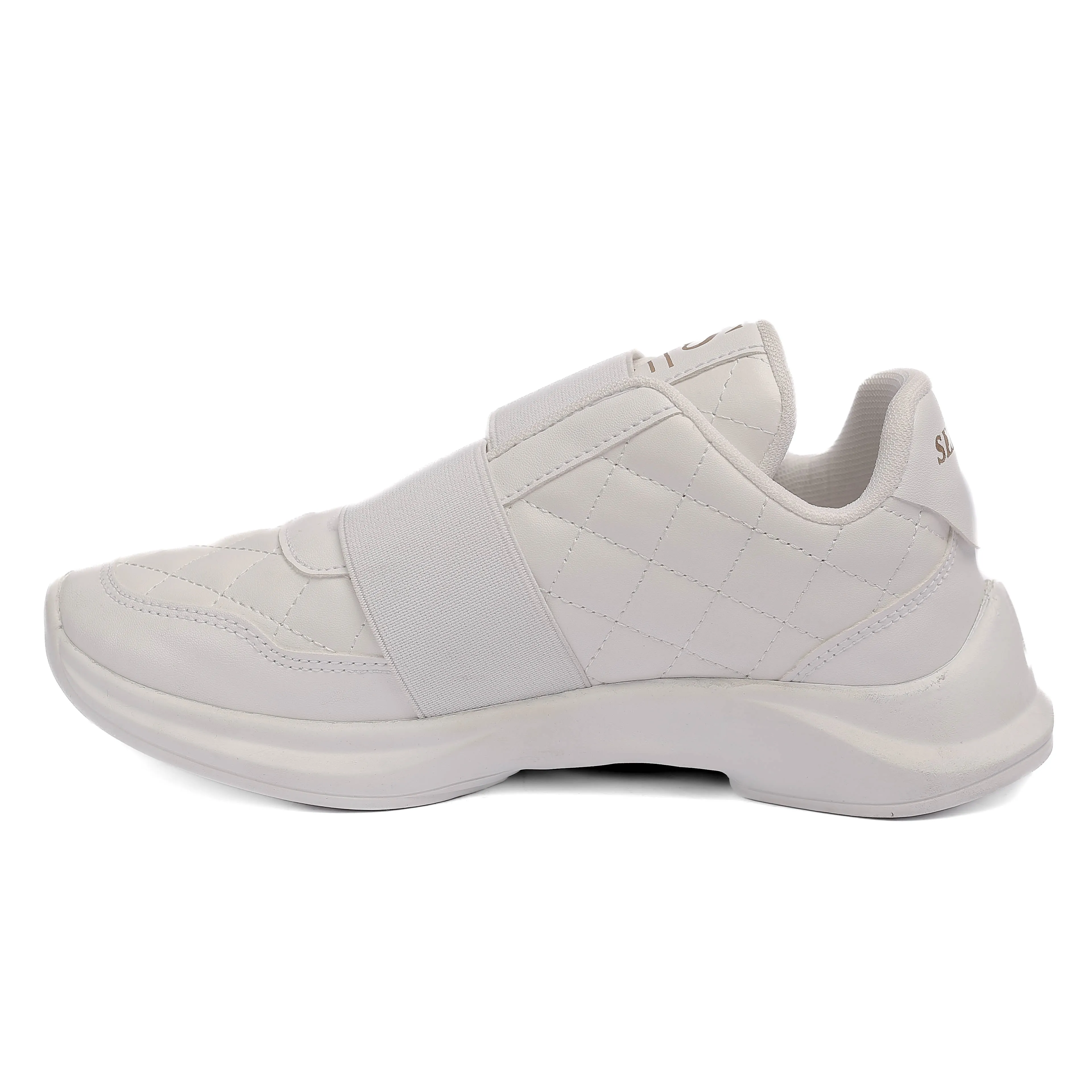 White Quilted Slip-On Sneakers