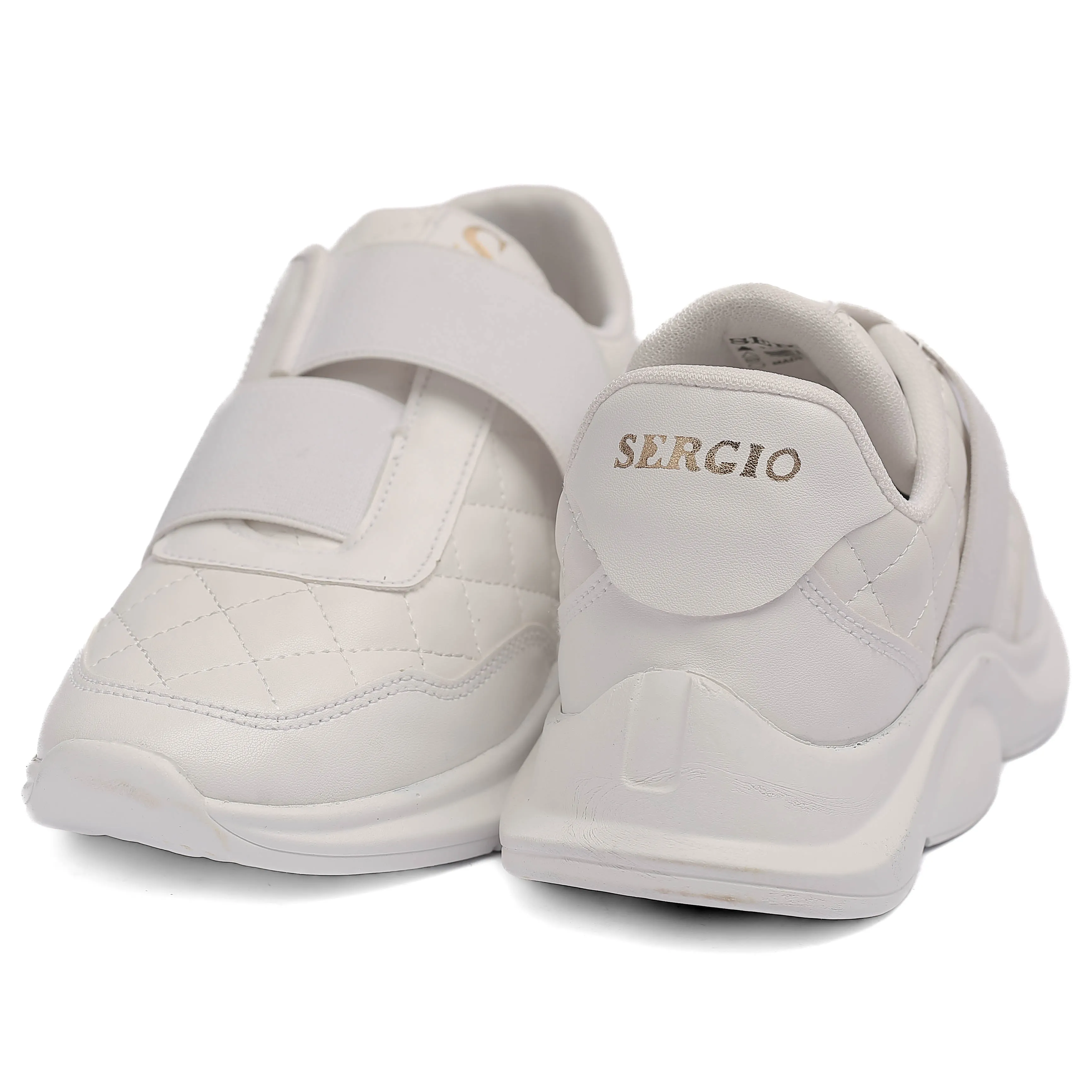 White Quilted Slip-On Sneakers