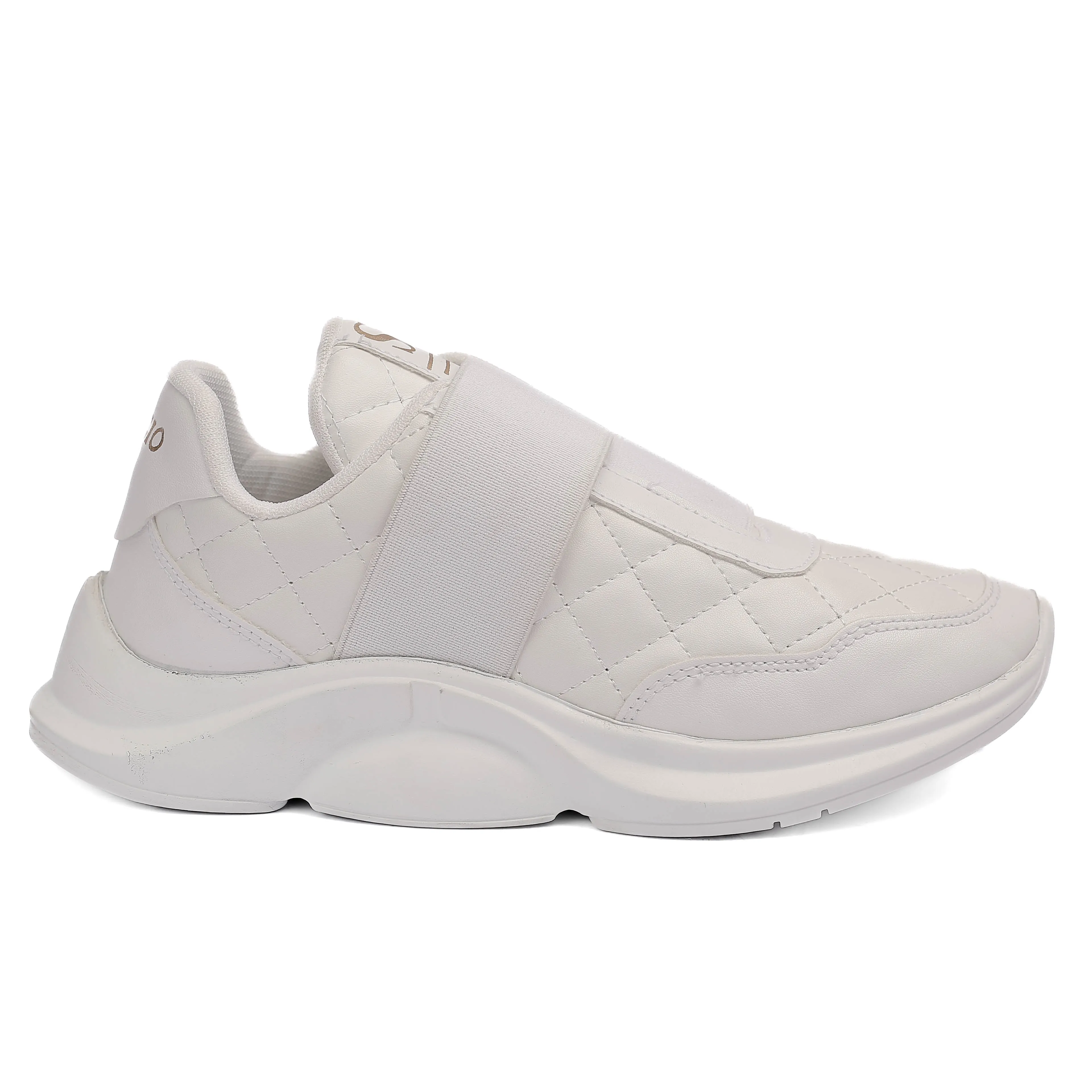 White Quilted Slip-On Sneakers