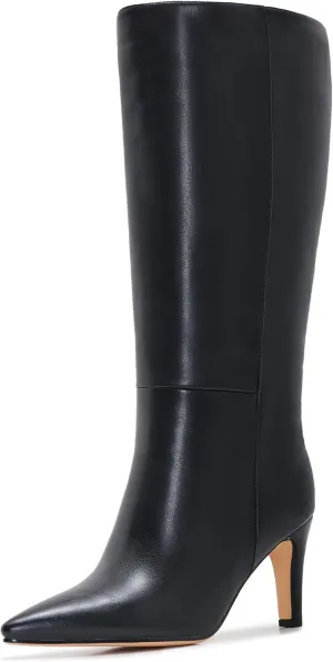 Wide Calf Kitten Heel Boots For Women Knee High pointed toe Tall Long boots Stiletto Heel Side Zipper