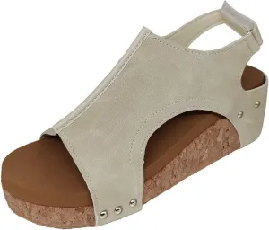 Wide Width Platform Wedge Sandals For Women Summer Dressy, Women's Open Toe Buckle Ankle Strap Summer Platform Wedge Sandals, Ladies Comfortable Low Heel Sandal Wedding Party Dress Shoe