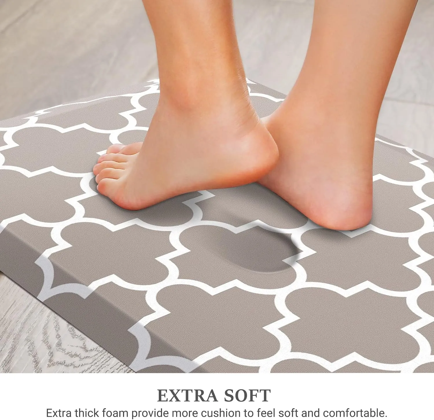 WISELIFE Kitchen Runner Rugs Anti-Fatigue mats,17.3"x 28",Non Slip Waterproof Ergonomic Comfort Mat for Kitchen, Floor Home, Office, Sink, Laundry,Khaki